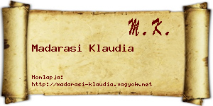 Madarasi Klaudia névjegykártya